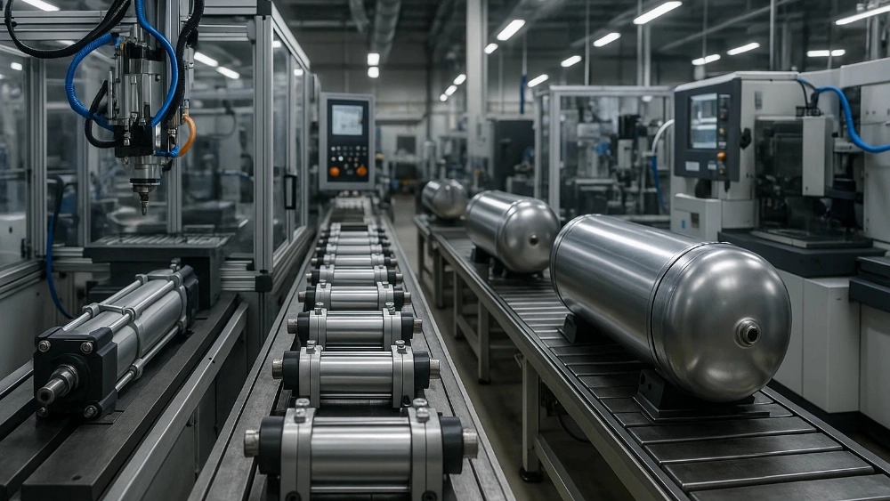 خط تولید سیلندرهای باد خودرو و دیزل و مخازن باد